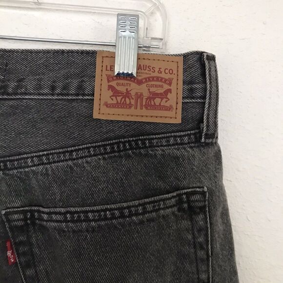 Levis Faded Black Stonewash 94 Baggy Button Fly Relaxed Fit Denim Jeans 29 - Picture 5 of 9